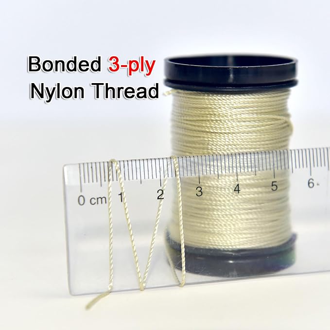 30 Yards Heavy Duty Extra Strong Upholstery Nylon Sewing Thread for Machine, Home, Hand, Craft, and Denim Leather，Color：Beige