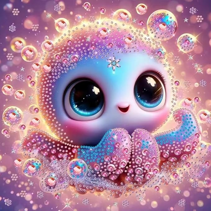 FONYANE Diamond Art Kits for Kids & Girls & Adults,5D Big Small Gem Art Mosaic Sea Octopus Honey，Dimond Painting Kit for Adults,Craft Kits Best Gifts for Birthday(6.69x6.69in)