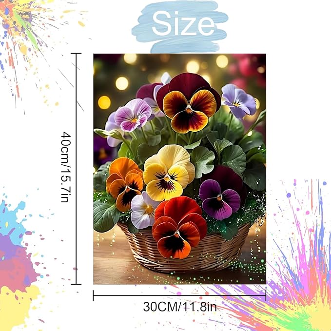 NZNANCHU DIY Paint by Numbers for Adults,Painting by Number Kits on Canvas,Color by Numbers for Beginner,Gifts Decor for Home Wall Room (flower2)