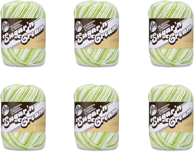 Lily Sugar'n Cream Ombre Yarn for Dishcloths, Pie, 6-Pack