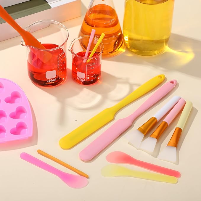 Patelai 12 Pcs Silicone Stir Sticks Kit, Silicone Epoxy Brushes, Stir Tool Sticks, Mixing Spoon, Scraper DIY Crafts Tools for Resin Epoxy Liquid Paint