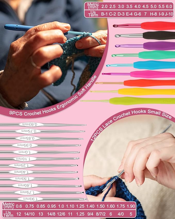 Coopay Crochet Kit for Beginner, Crochet Starter Kit with Portable Case | Complete Beginner Crochet Kits for Kids Adults with Easy-to-Follow Tutorial-Learn-to-Crochet Set, Ideal Gift for Women &Girls