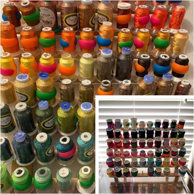 New Brothread 100pcs Thread Spool Huggers | Thread Spool Savers, Prevent Tails from Unwinding, No Loose Ends for Sewing and Embroidery Machine Thread Spools