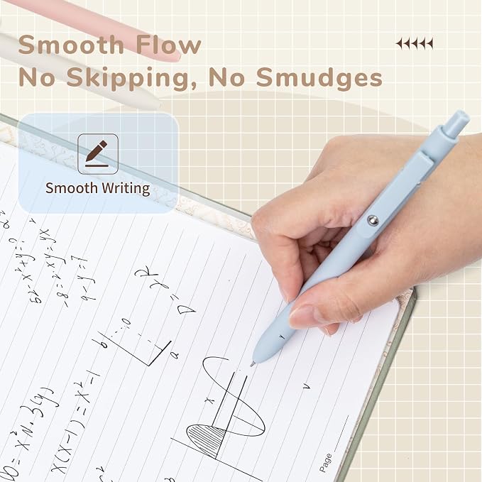 YOXMJDB Gel Pens, 5 Pcs 0.5mm Fine Point Smooth Writing Japanese Cute High-End Series Black Ink Pens for Journaling Note Taking, School Office Supplies for Women Men (5 Pcs Morandi)