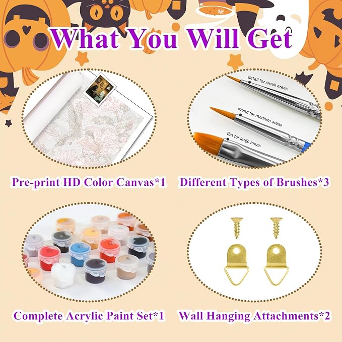 Ghost Paint by Numbers Kit for Adults, Adult Paint by Number Kits 16x20 in | Halloween Painting by Numbers for Adults, Acrylic Paint, DIY Crafts for Adults, Ideal Gifts or Home Wall Decor, Frameless