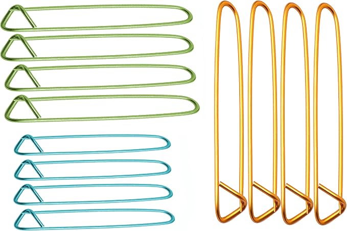 Fairycece Stitch Holders for Knitting, 12 Pcs Aluminum, 3 Sizes | Securely Hold Live Stitches with 3 Color-Coded Sizes for Sweater Sleeves, Socks, Crochet, and Yarn Projects