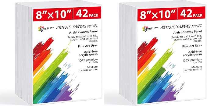 Simetufy 84 Pack Canvas Boards for Painting 8x10inch Canvas Panels for Kids