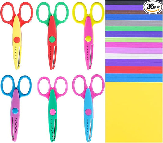 UCEC 36 Piece Crafting Set, Craft Scissors Decorative Edge, Craft Paper