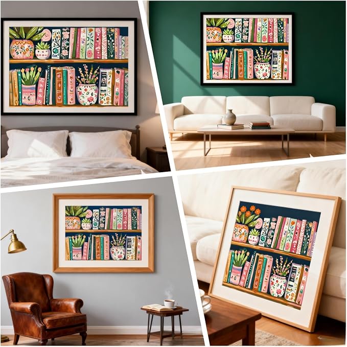 Book Flower Paint by Numbers Kit On Canvas for Adults Beginners 12x16In | Easy DIY Acrylic Oil Painting Kits for Home Wall Decor