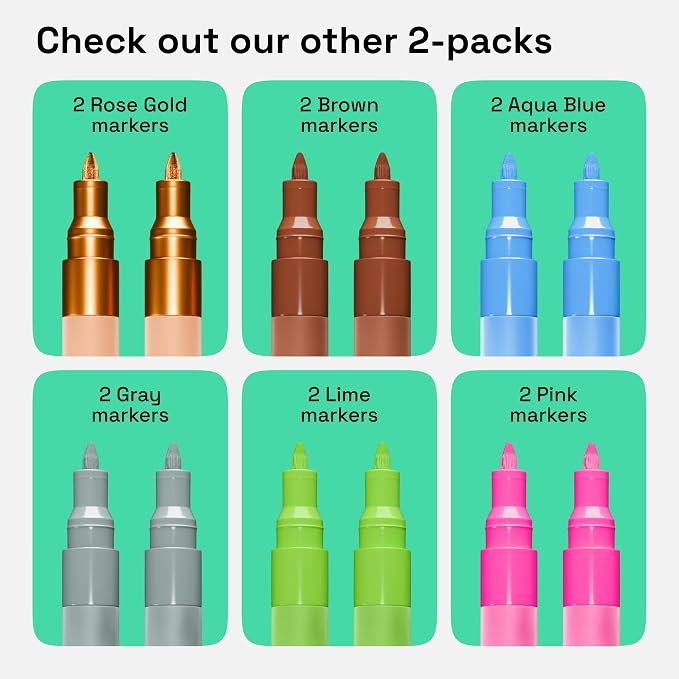 ARTISTRO Orange Acrylic Paint Markers - 0.7mm Extra Fine-Tip - Set of 2