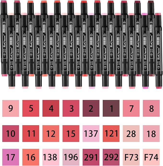 Red Pink Colors Alcohol Markers Set,24 Color Dual Tips Art Markers,Markers Pens for Artist Adults Coloring Illustration Painting DIY Crafts Making Art Supplies