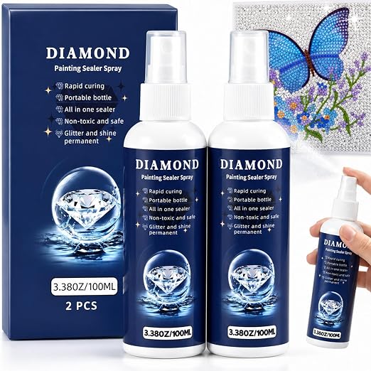 2pcs-Spray Diamond Painting Sealer Protectant Brightener 6.76 oz