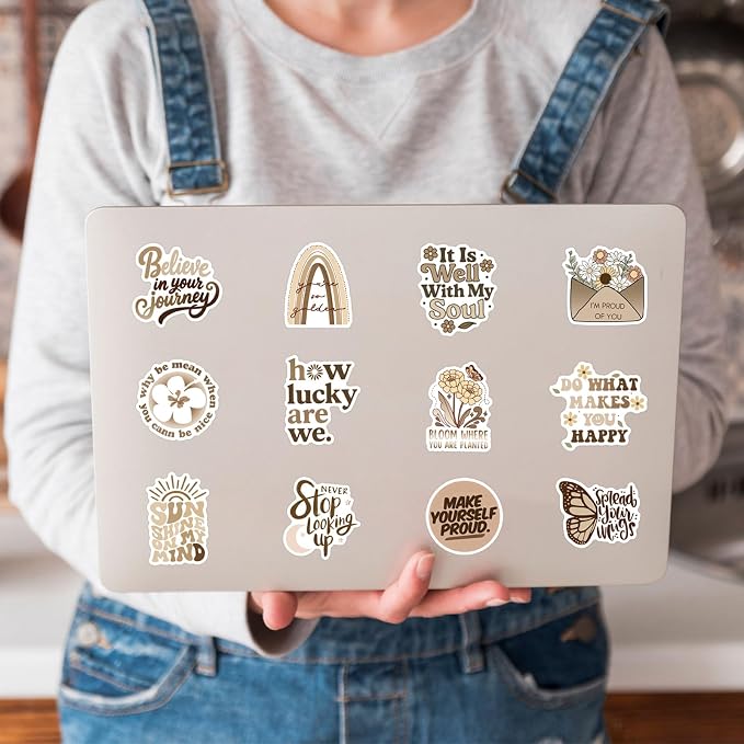 50PCS Brown Emotional Support Inspirational Stickers