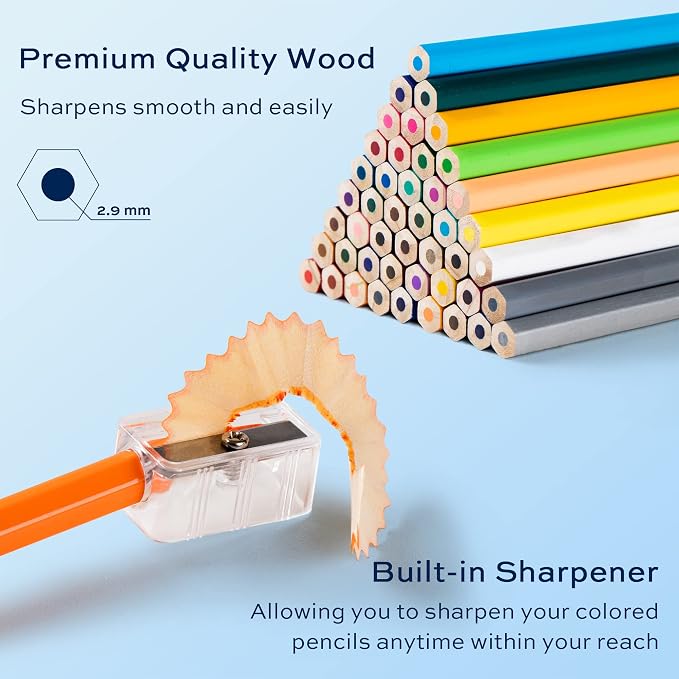 finenolo 72 Colored Pencils for Adult Coloring Books | Soft Core, Art Drawing Pencils for Artists Beginners, Coloring Pencils Set with Sharpener for Coloring, Sketching, Painting