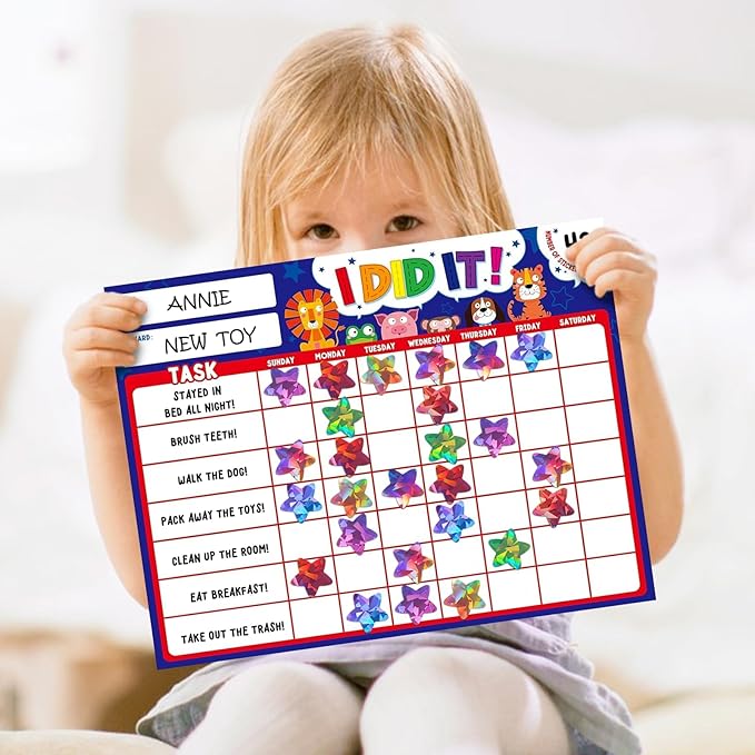 Imeepa 500PCS Rainbow Star Stickers, 1" Multi-Color Lables for Kids Reward