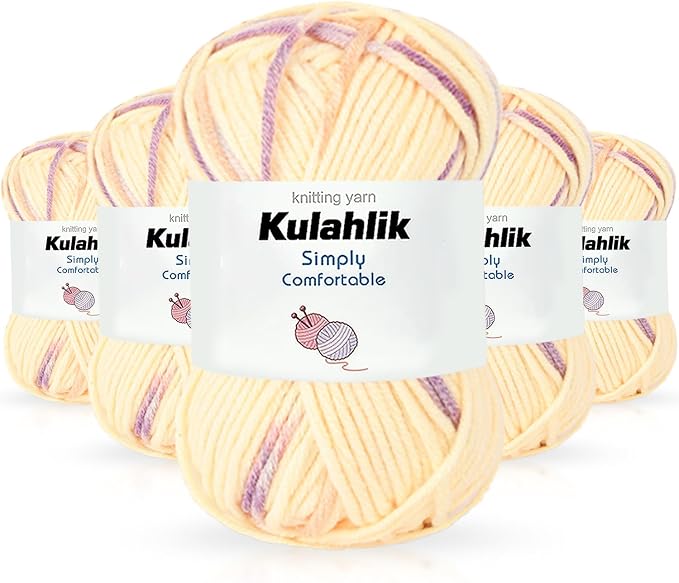 250g(5x50g) Acrylic Yarn for Crochet/Knitting, Colorful Gradient Yarn Thread, 5 Rolls Skeins, Perfect for Any Knitting Crochet and Crafts Mini Project