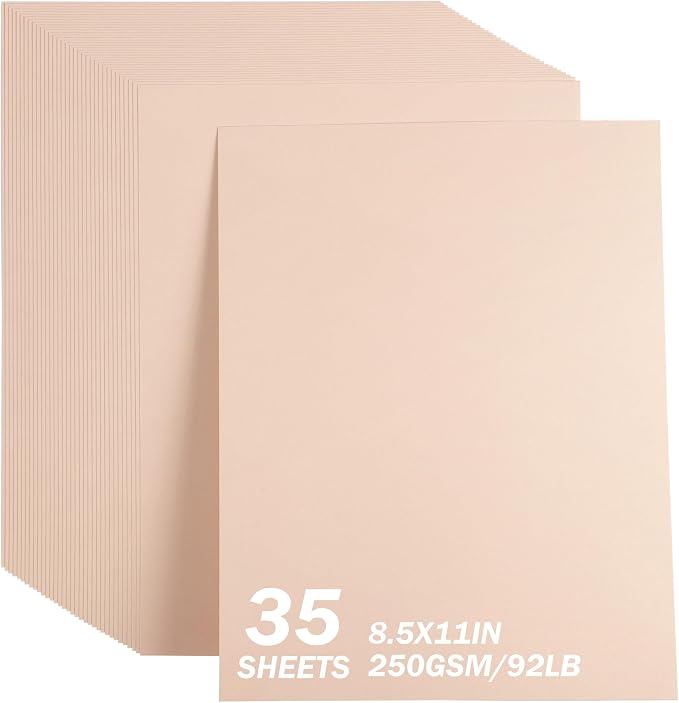 35 Sheets Dusty Russet Cardstock 8.5 x 11 Inch Boho Paper