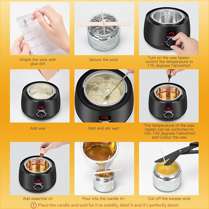 WITOROR Candle Making Kit, Scented Candles Making Kit for Adults DIY | Candles Making Kit Supplies with Digital Soy Wax Melt Warmer Candle Making Complete Kit for Adults Beginners Starters