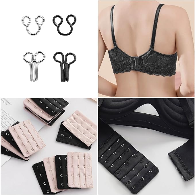 112 Pairs Sewing Hooks and Eyes Closure Set 3 Styles Sewing Skirt Hooks, Sew-on Snaps, Hook and Eye Latches for Trousers Skirt Dress Bra Sewing DIY Crafting