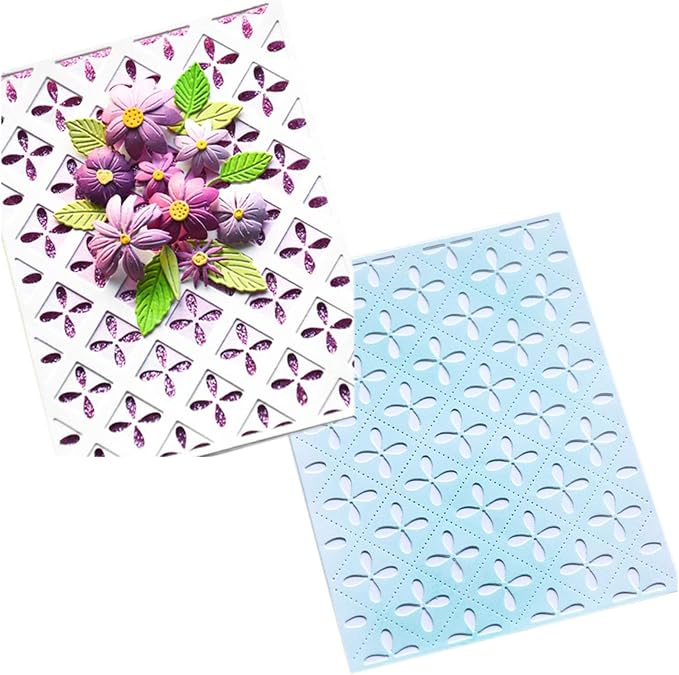 Cutting Dies 3D Metal Stencils Scrapbooking Tools DIY Craft Carbon Steel Embossing Template for Paper Card Making Album Arts Supplies (Four-Leaf Droplet & Heart Frame-14.5x11.2cm)