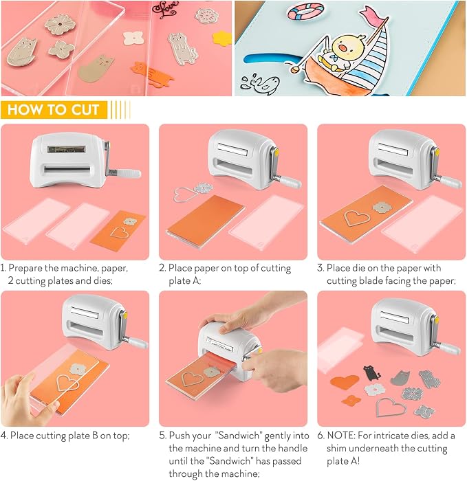 Mini Portable Die Cutting Machine for Crafting,DIY Die Cuting Embossing Machine Paper Card Craft Scrapbooking Dies Manual Machine Cutter Arts Projects Crafat Scrapbooking Supplies Scrapbooking Tool