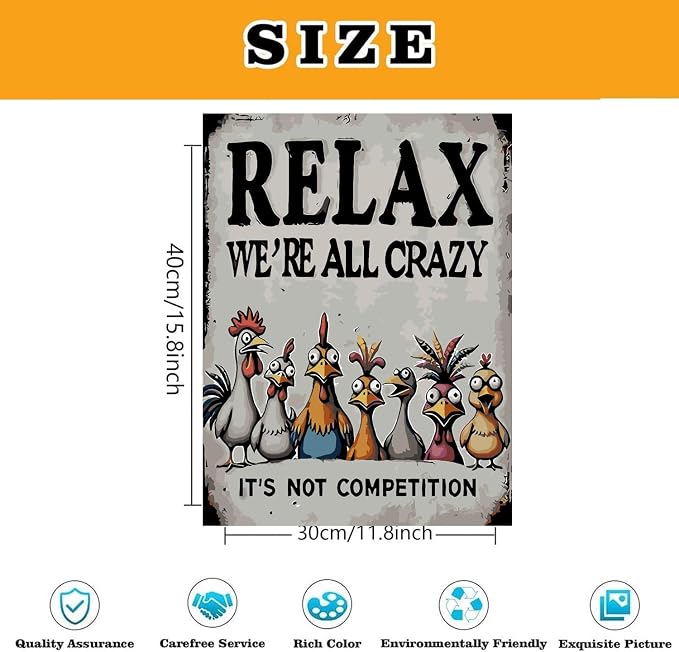 Chicken Paint by Numbers Kit for Adults Framed Canvas, Frameworkless