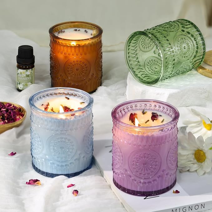 DARJEN Candle Making Kit for Adults, 8 Jars & Tins Soy Wax Scented DIY Set | 100% Soy Wax, 10oz Glass Jars, 4oz Tins, Cotton Wicks, Pleasant Scents, Instruction& More- Perfect as Home Decorations