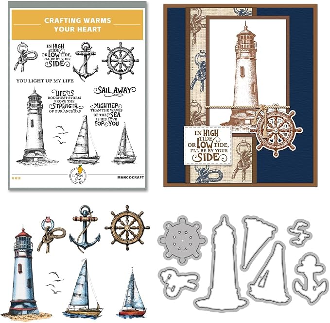 Clear Stamps and Metal Cutting Dies Set for Card Making Scrapbooking, DIY Craft Stamps and Dies Kit for Journaling, Albums, Greeting Cards, Holiday Cards, Birthday, Christmas (YX1314)