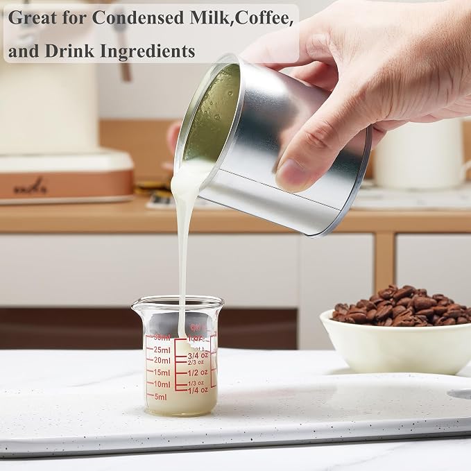 Ackers BORO3.3 Glass Measuring Cups with V-Spouts, 30 ml/1 oz, 2 Pack