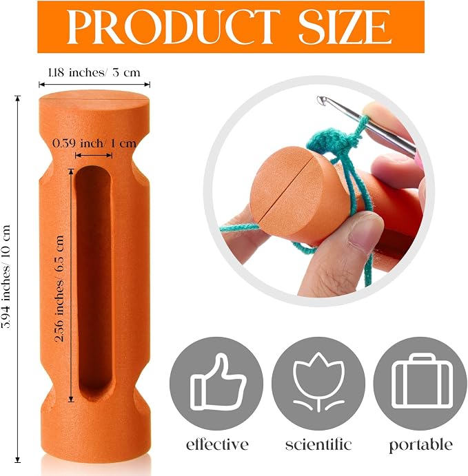 Threlaco 1 Pcs Crochet Tool 4" Beginner Crochet Tool, Orange | Learn How to Make Circle Stitch and Guide Knitting Holder Accessories for All Yarn Sizes Beginners Mother Birthday Gifts