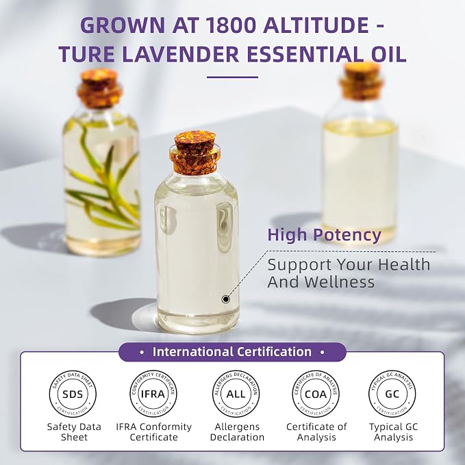 HIQILI Lavender Essential Oil for Aromatherapy, Candle & Soap Making