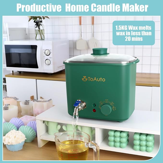 TOAUTO 8Lbs Wax Melter with Quick Pour Valve for Candle Making