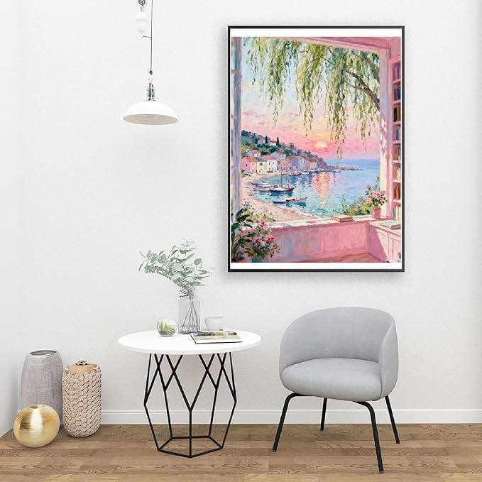 pchmcu Landscape Paint by Numbers Kit for Adults -Scenery Adult Paint by Number Kits on Canvas unFramed for Beginner, Oil Painting by Numbers Kit for Gift Home Wall Decor 16x20 Inch