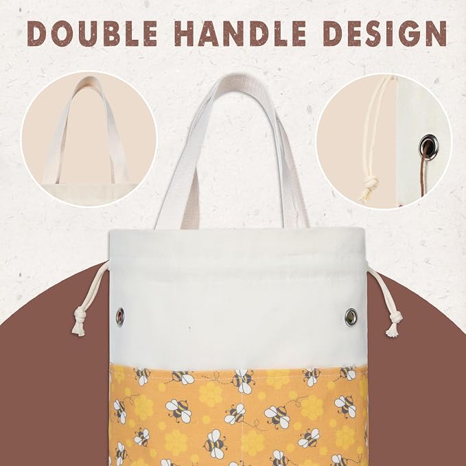 TOGETRUE Yarn Bag, Knitting Crochet Tote Bag, Yarn Storage Bags Organizer, Crochet bags for Crocheting Project, Store Skein Ball, Short Knitting Needle (Bees)