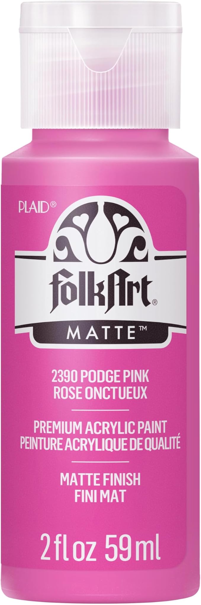 FolkArt Acrylic Paint in Assorted Colors (2 oz), 2390, Podge Pink