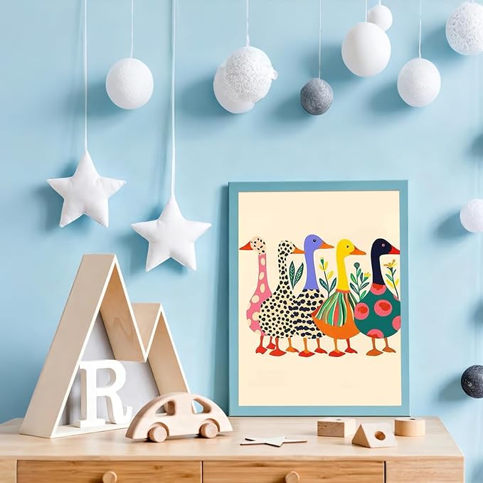Duck Paint by Numbers Kit for Adults Beginner & Kids with Frame 8x12inch | Funny Ducks Adult Paint by Numbers, Easy Paint by Number Kits for Kids Ages 8-12, DIY Acrylic Painting Kits, Home Decor Gifts