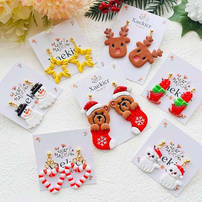 Holiday Theme Polymer Clay Cutters Set – Molds, Clay Cutters for Polymer Clay, Clay Earring Tools