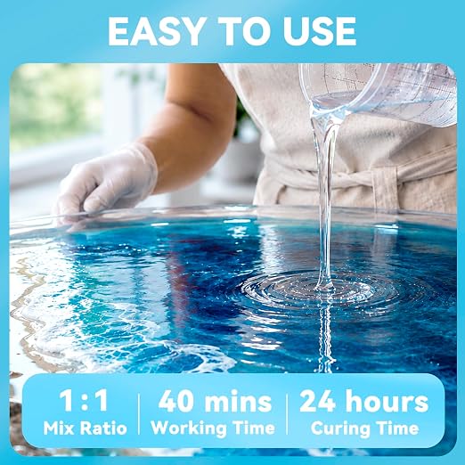 LET'S RESIN Epoxy Resin Kit,1 Gallon Bubble Free & Crystal Clear Resin | Epoxy Resin for DIY Art, Jewelry Making, Coasters, for Beginners & Pros（0.5 Gallon Resin + 0.5 Gallon Hardener）