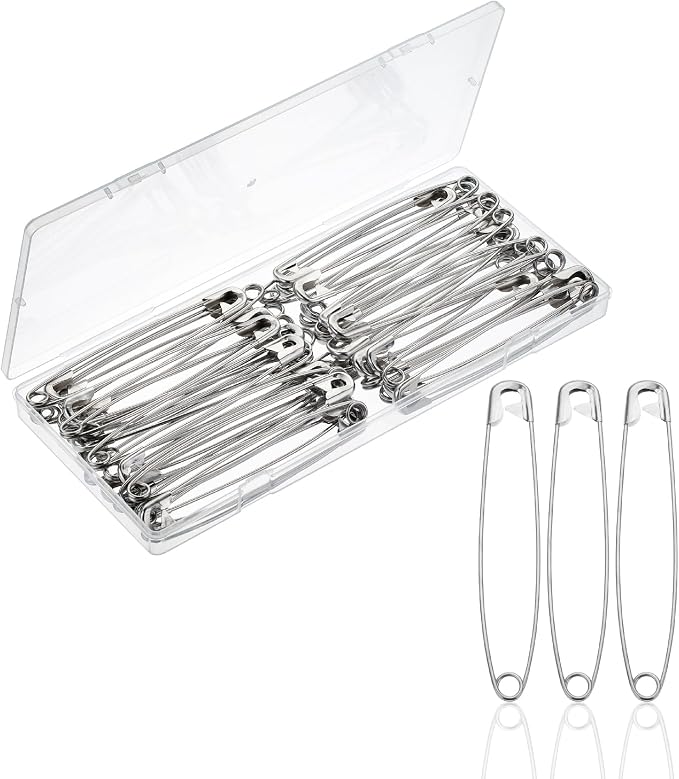 Mr. Pen- Extra Large Safety Pins, 4 Inch, 50 Pack, Silver