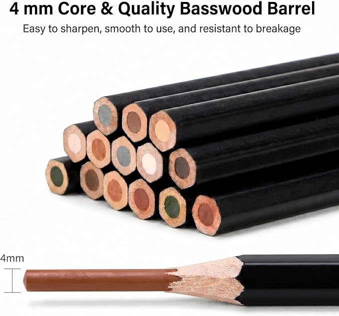 Marie's Professional Charcoal Drawing Set - Premium Artist Sketching Pencils for Portraits & Fine Art - Ideal for Professional Artists & Studio Creation(Grey)