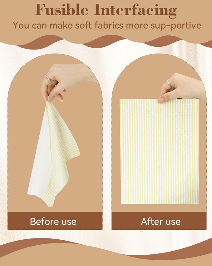 FIVEIZERO Light Weight Non-Woven Fusible Interfacing for Sewing-12in×30yd