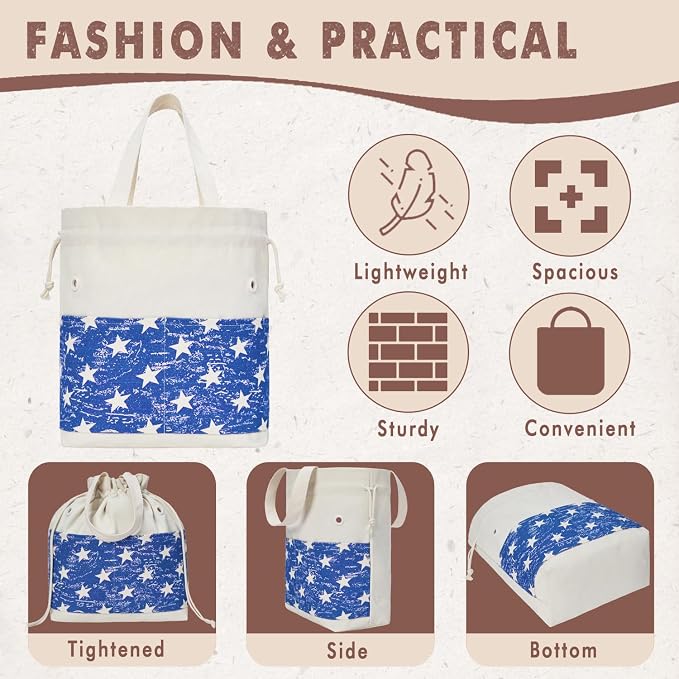 TOGETRUE Yarn Bag, Knitting Crochet Tote Bag, Yarn Storage Bags Organizer, Crochet Bags for Crocheting Project, Store Skein Ball, Short Knitting Needle (Blue)
