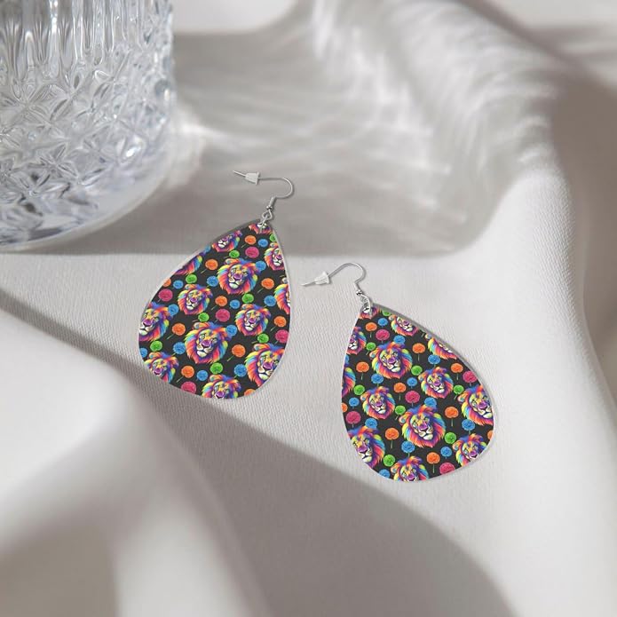Math Formula Equation Black Drop-Shaped Earrings 2.2 x 1.5 Inches