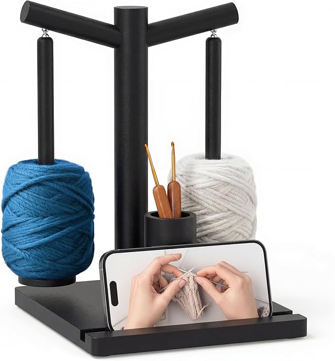 Hangerspace Wooden Yarn Holder for Crocheting and Knitting