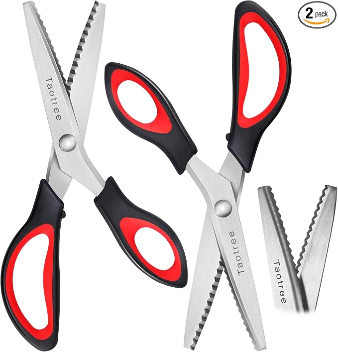 Sewing Scissors for Fabric Cutting, Taotree 9.5" Pinking Shears for Fabric