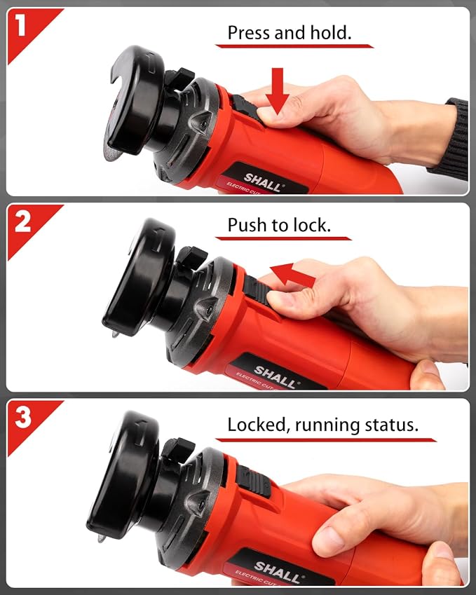 SHALL 3 Inch High-Speed Cut Off Tool, 3.5 Amp Metal Cutter Tool with 3Pcs Multifunctional Cut Off Wheels, 24000RPM Electricl Metal Cutting Tools for Steel, Inox