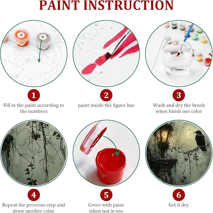 WUDWL Paint by Numbers Kit for Adults Beginner, with Framed