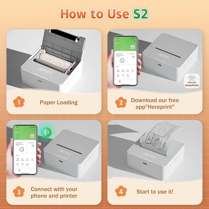 iDPRT Portable Sticker Maker Machine with 1 Roll Sticker Paper
