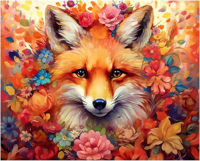 AUKELHJ Paint by Numbers Kit for Adults Beginner, Fox, 16X20 Inch | Paint by Number for Adults, Beginner Friendly, High-Definition Color Canvas, Stress Relief, Home Decor, Gifts, Unframed