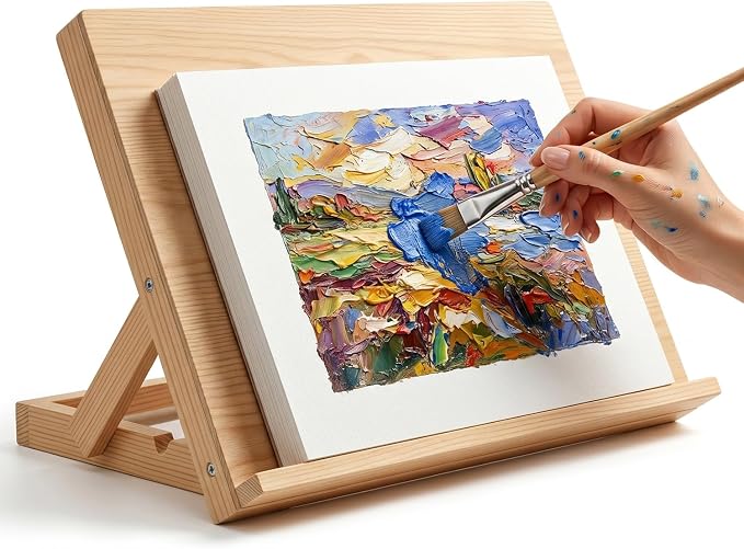 Tabletop Wooden Easel Stand, Adjustable Art Easel for Painting, Drawing, Sketching, Canvas, Books & Artwork Display